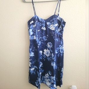 NWOT Short Blue Floral Cami Dress